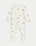 2pc Pure Cotton Printed Sleepsuit & Hat Set (7lbs-1 Yrs)