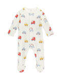 3pk Pure Cotton Ribbed Print Sleepsuits (6&frac12;lbs-3 Yrs)
