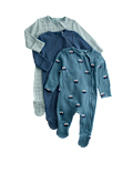3pk Pure Cotton Car Print Sleepsuits (0 Mths-3 Yrs)