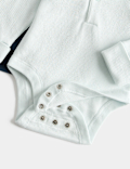 2 Pack Pure Cotton Long Sleeve Polo Bodysuits (0-3Yrs)
