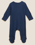 2pk Pure Cotton Whale Sleepsuits (0-3 Yrs)
