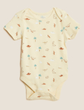 3pk Cotton Rich Dinosaur Bodysuits
