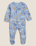 3pk Cotton Rich Dinosaur Sleepsuits