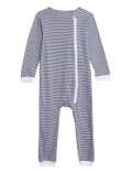 Adaptive Pure Cotton Striped Sleepsuit