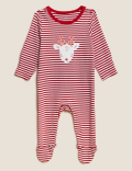 3pk Cotton Rich Christmas Sleepsuits
