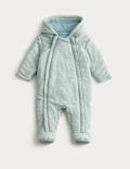 Cotton Rich Jersey Striped Pramsuit (0-12 Mths)