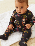 Pure Cotton Animal Print Christmas Sleepsuit
