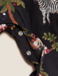 Pure Cotton Animal Print Christmas Sleepsuit