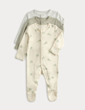 3 Pack Pure Cotton Frog Sleepsuits (0 Mths-3 Yrs)