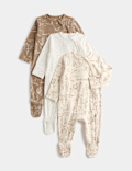 3 Pack Cotton Rich Safari Sleepsuits (6&frac12;lbs - 3 Yrs)