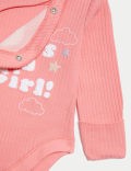 Pure Cotton It's a Girl Bodysuit (0-3 Mths)