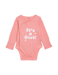 Pure Cotton It's a Girl Bodysuit (0-3 Mths)