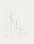 3pk Pure Cotton Floral Sleepsuits (0-3 Yrs)