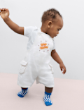 Cotton Rich Twill Popcorn Bibshorts (0-3 Yrs)