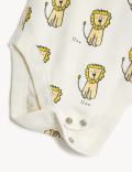 3pk Pure Cotton Animal Print Bodysuits