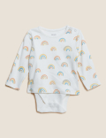 3pk Pure Cotton Rainbow Bodysuits