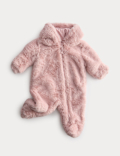 Faux Fur Hooded Pramsuit (0-12 Mths)