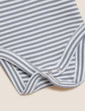 Pure Cotton Striped Teddy Bear Bodysuit (7lbs - 12 Mths)