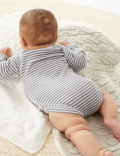 Pure Cotton Striped Teddy Bear Bodysuit (7lbs - 12 Mths)