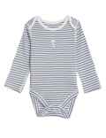 Pure Cotton Striped Teddy Bear Bodysuit (7lbs - 12 Mths)
