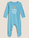 3pk Pure Cotton Patterned Sleepsuits