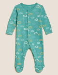 3pk Pure Cotton Patterned Sleepsuits
