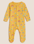 3pk Pure Cotton Patterned Sleepsuits