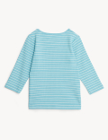 Cotton Rich Striped Love Slogan T-Shirt (7lbs - 12 Mths)