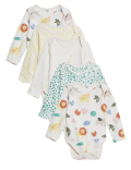 5pk Pure Cotton Safari Print Bodysuits