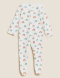 3pk Pure Cotton Printed Sleepsuits