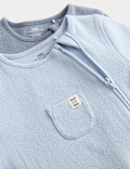 3pk Cotton Rich Ribbed Sleepsuits (0-3 Yrs)