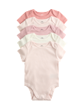 5pk Pure Cotton Plain Short Sleeve Bodysuits (0-3 Yrs)