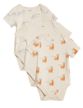 3pk Pure Cotton Printed Bodysuits
