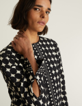 Geometric Round Neck Shift Dress