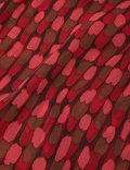 Printed Button Front Maxi Waisted Dress