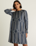 Silk Rich Printed Mini Shift Dress