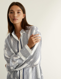 Pure Silk Printed Relaxed Long Sleeve Shirt