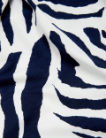 Jersey Printed Slash Neck 3/4 Sleeve Top