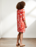 Floral Tie Neck Mini Shift Dress