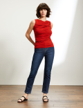 Jersey Cowl Neck Sleeveless Top