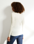 Tencel™ Rich Twist Neck Long Sleeve Top