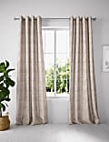 Cotton Blend Foil Texture Eyelet Curtains
