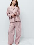 Pure Cotton Embellished Pyjama Shirt & Bottom Set