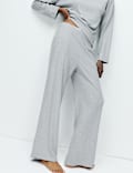 Ribbed Crew Neck Long Sleeve Pyjama Set