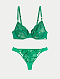 Leon Embroidery Wired Full Cup Bra Set A-E