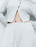 Cotton Rich Ribbed Button Down Pyjama Top & Bottom Set