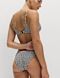 Printed Twist Front Plunge Bikini Set