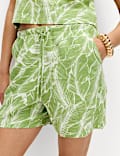 Linen Rich Top & Shorts Set