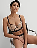 Tivoli Mesh Wired Longline Balcony Bra Set (A-E)