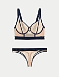 Tivoli Mesh Wired Longline Balcony Bra Set (A-E)